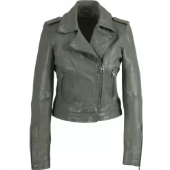 OAKWOOD Blousons^Nikko Amande - Blouson Court En Cuir Veritable Effet Lave
