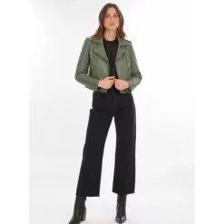 OAKWOOD Blousons^Nikko Amande - Blouson Court En Cuir Veritable Effet Lave