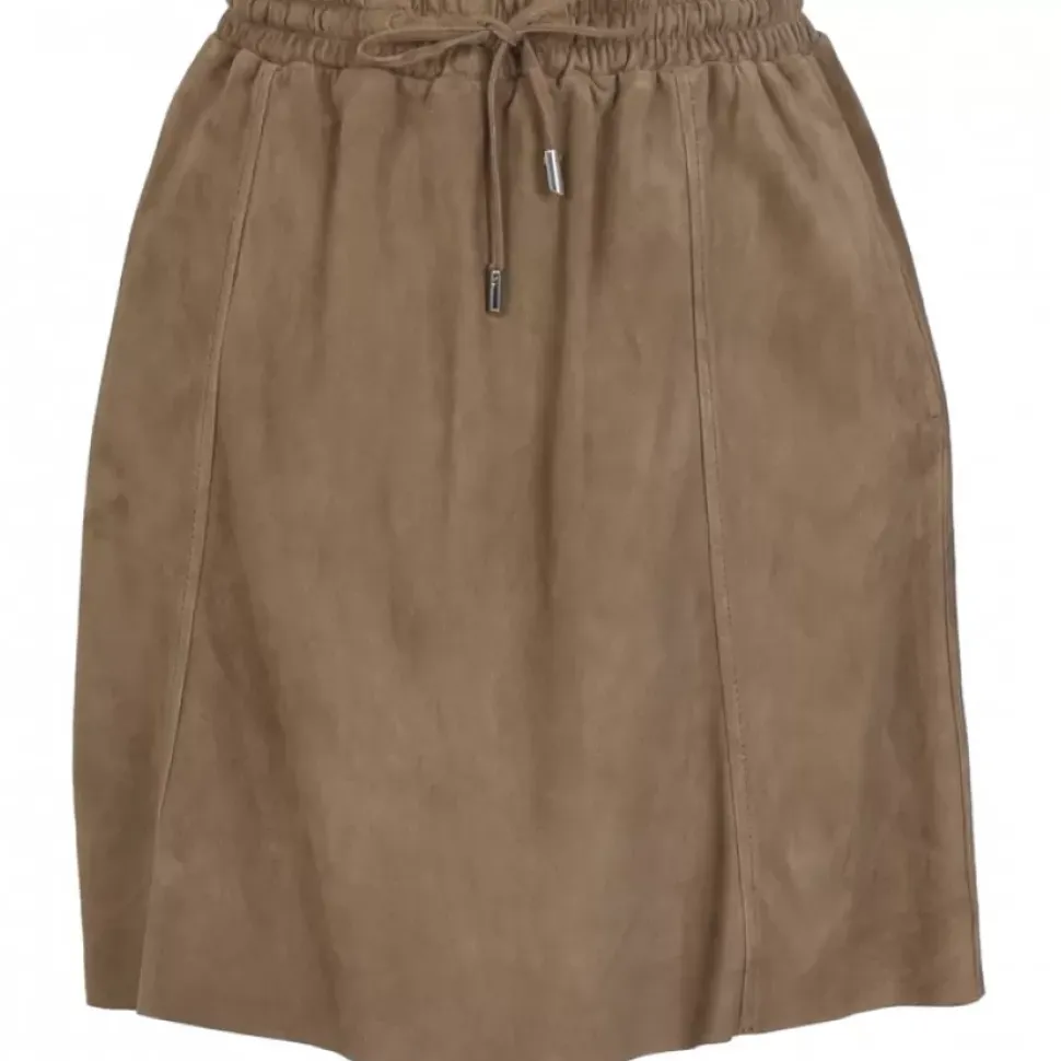 OAKWOOD Jupes Et Shorts^Nina Marron Clair - Jupe Courte En Cuir Veritable De Chevre Velours