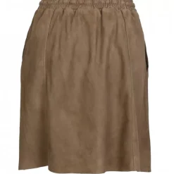 OAKWOOD Jupes Et Shorts^Nina Marron Clair - Jupe Courte En Cuir Veritable De Chevre Velours