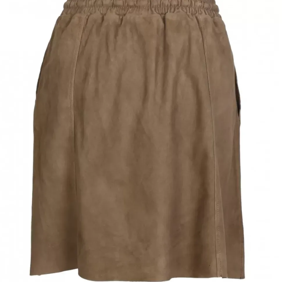 OAKWOOD Jupes Et Shorts^Nina Marron Clair - Jupe Courte En Cuir Veritable De Chevre Velours