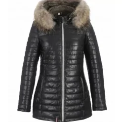 OAKWOOD Doudounes^Poppy Noir - Doudoune Longue En Cuir Veritable