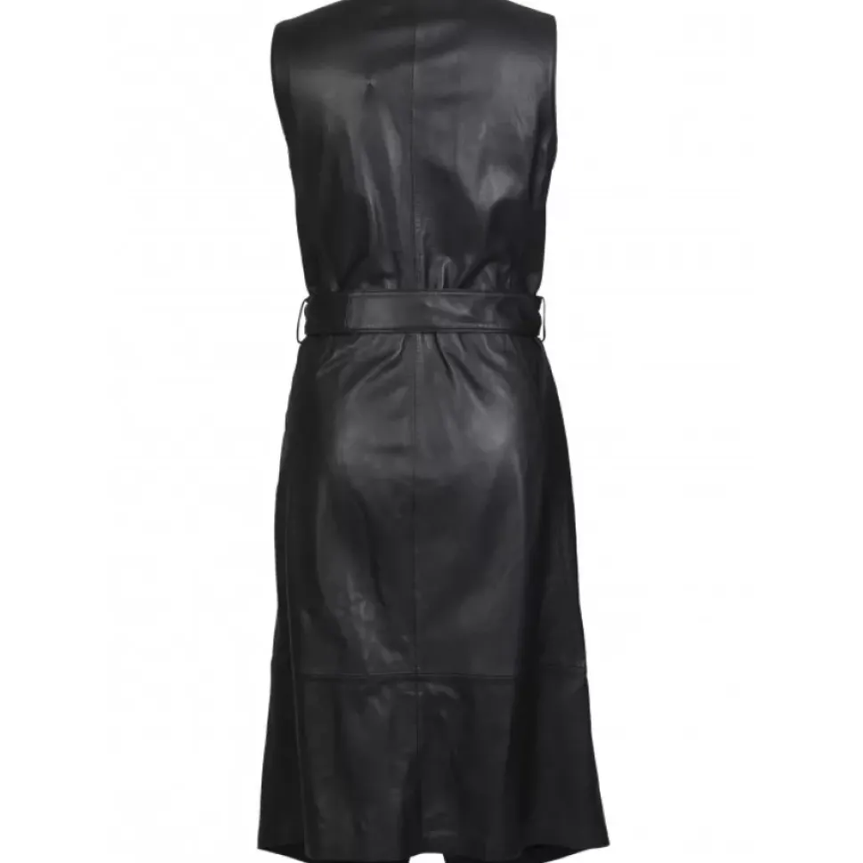 OAKWOOD Robes^Rebecca Noir - Robe Portefeuille En Cuir Veritable