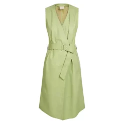 OAKWOOD Robes^Rebecca Vert Clair - Robe Portefeuille En Cuir Veritable