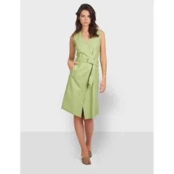 OAKWOOD Robes^Rebecca Vert Clair - Robe Portefeuille En Cuir Veritable