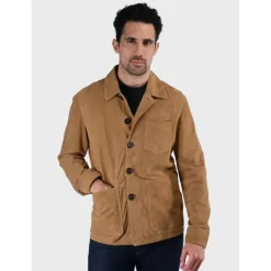 OAKWOOD Vestes^Riccardo Tan - Veste Col Chemise En Cuir Veritable De Chevre Velours