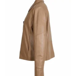 OAKWOOD Vestes^Rosalie Cafe- Veste Courte Col Chemise En Cuir Veritable