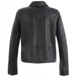 OAKWOOD Vestes^Rosalie Noir - Veste Courte Col Chemise En Cuir Veritable