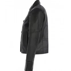 OAKWOOD Vestes^Rosalie Noir - Veste Courte Col Chemise En Cuir Veritable