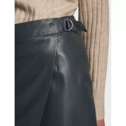 OAKWOOD Jupes Et Shorts^Silvia Petrole - Jupe Portefeuille En Cuir Veritable