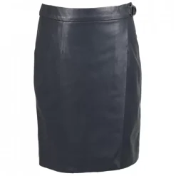 OAKWOOD Jupes Et Shorts^Silvia Petrole - Jupe Portefeuille En Cuir Veritable