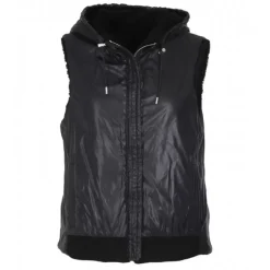 OAKWOOD Gilets^Smiley Noir - Gilet Sans Manche En Fausse Fourrure 100% Laine / Nylon