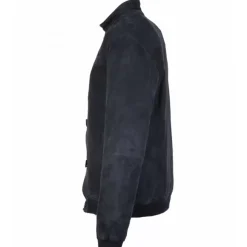 OAKWOOD Blousons^Supporter Bleu Marine - Blouson En Cuir Veritable De Chevre Velours
