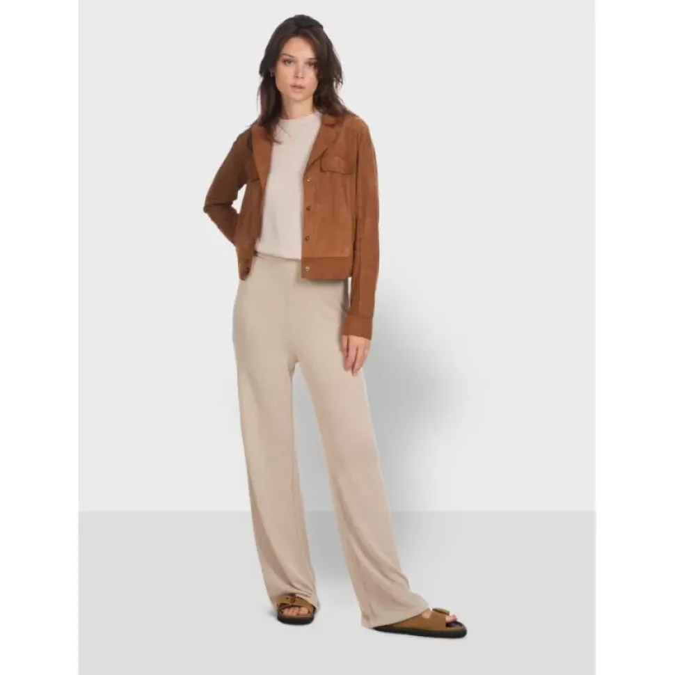 OAKWOOD Vestes^Taste Tobacco - Veste Courte En Cuir Veritable De Chevre Velours