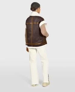OAKWOOD Gilets^Theatre Marron Vieilli - Veste Effet Peau Retournee Fourrure Synthetique
