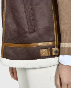 OAKWOOD Gilets^Theatre Marron Vieilli - Veste Effet Peau Retournee Fourrure Synthetique