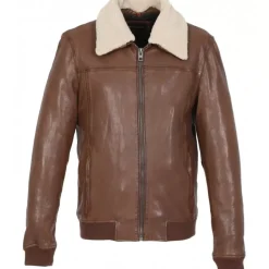 OAKWOOD Bombers^Trader Tan - Blouson Inspiration Bombardier En Cuir Veritable