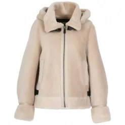 OAKWOOD Blousons^Tresor Cafe - Manteau Court Reversible Effet Mouton Retourne