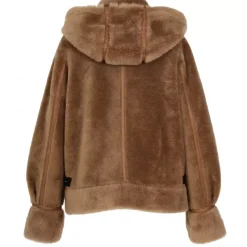 OAKWOOD Blousons^Tresor Cognac - Manteau Court Reversible Effet Mouton Retourne