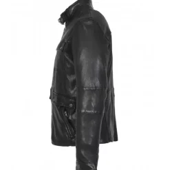 OAKWOOD Blousons^Trucker Noir - Blouson Col Haut En Cuir Veritable