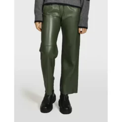 OAKWOOD Pantalons^Uranus Kaki - Pantalon Large Cuir Veritable