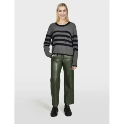 OAKWOOD Pantalons^Uranus Kaki - Pantalon Large Cuir Veritable