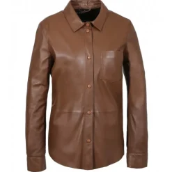 OAKWOOD Tops Et Chemises^Valentina Tan - Chemise En Cuir Veritable Poche Plaquee