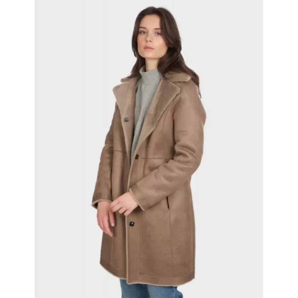 OAKWOOD Manteaux^Venus Taupe - Manteau Reversible En Laine