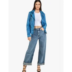 OAKWOOD Blousons^Video Denim - Blouson En Cuir Veritable Effet Lave
