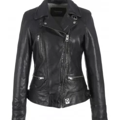 OAKWOOD Blousons^Video Noir - Blouson En Cuir Veritable Effet Lave