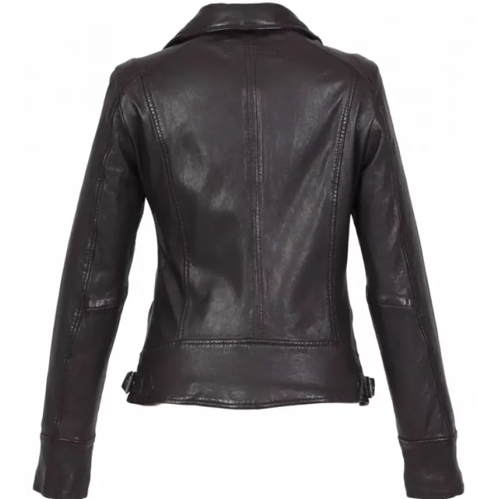 OAKWOOD Blousons^Video Violet - Blouson En Cuir Veritable Effet Lave