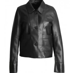OAKWOOD Vestes^Volga Noir - Veste Courte En Cuir Veritable