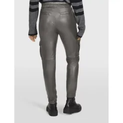OAKWOOD Pantalons^Yacht Kaki Fonce - Pantalon Cargo En Cuir Veritable