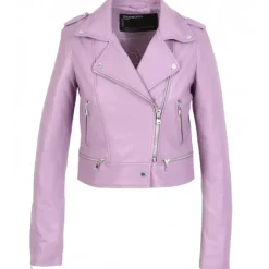 OAKWOOD Blousons^Yoko Lilas - Blouson Court En Cuir Veritable
