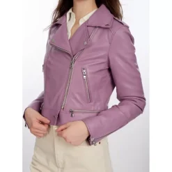OAKWOOD Blousons^Yoko Lilas - Blouson Court En Cuir Veritable