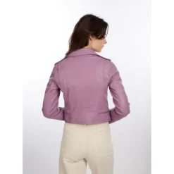 OAKWOOD Blousons^Yoko Lilas - Blouson Court En Cuir Veritable